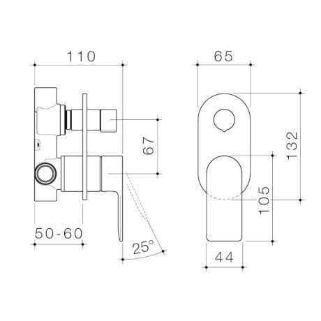 Caroma Urbane II Bath/Shower Mixer With Diverter Round Chrome - Burdens Plumbing