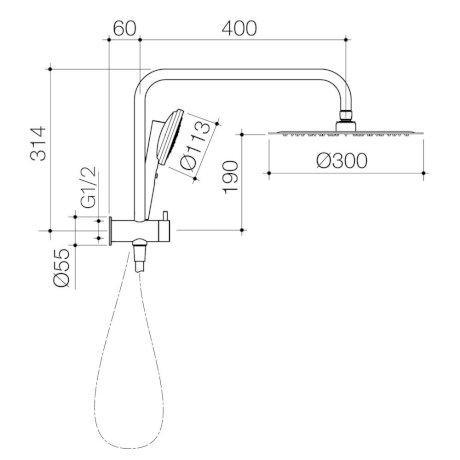 Caroma Urbane II Compact Twin Shower Gunmetal - Burdens Plumbing