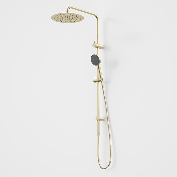 Caroma Urbane II Rail Shower 300mm Overhead Brushed Brass - Burdens Plumbing