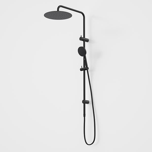 Caroma Urbane II Rail Shower 300mm Overhead Matte Black - Burdens Plumbing