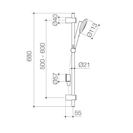 Caroma Urbane II Rail Shower Chrome - Burdens Plumbing