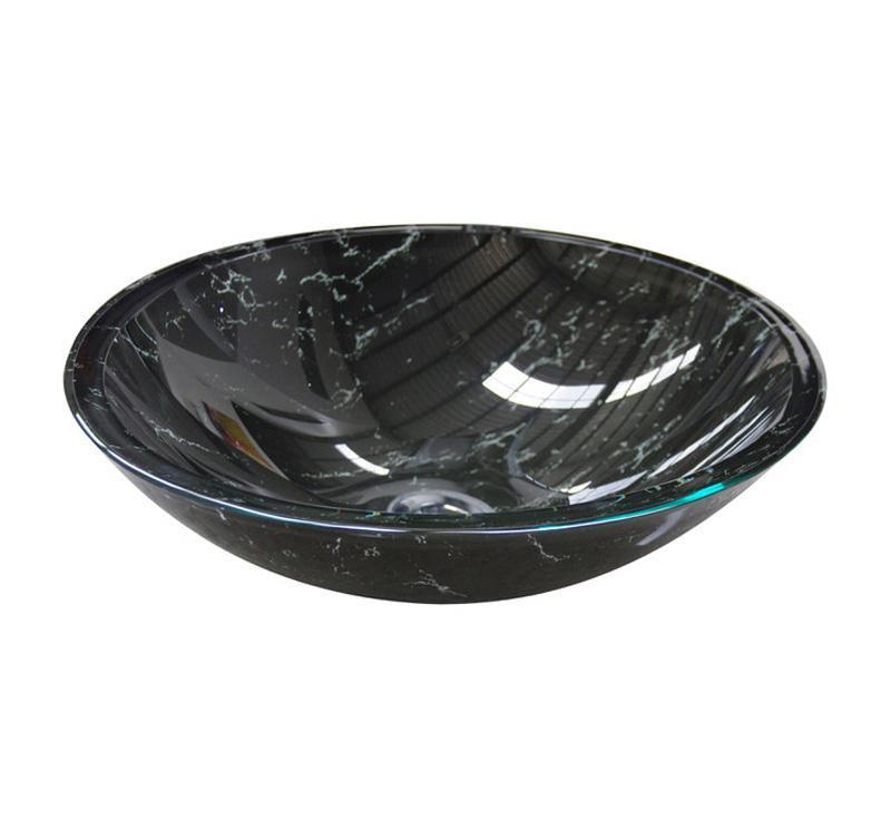 Castano Black Marble Round Glass Basin - Burdens Plumbing