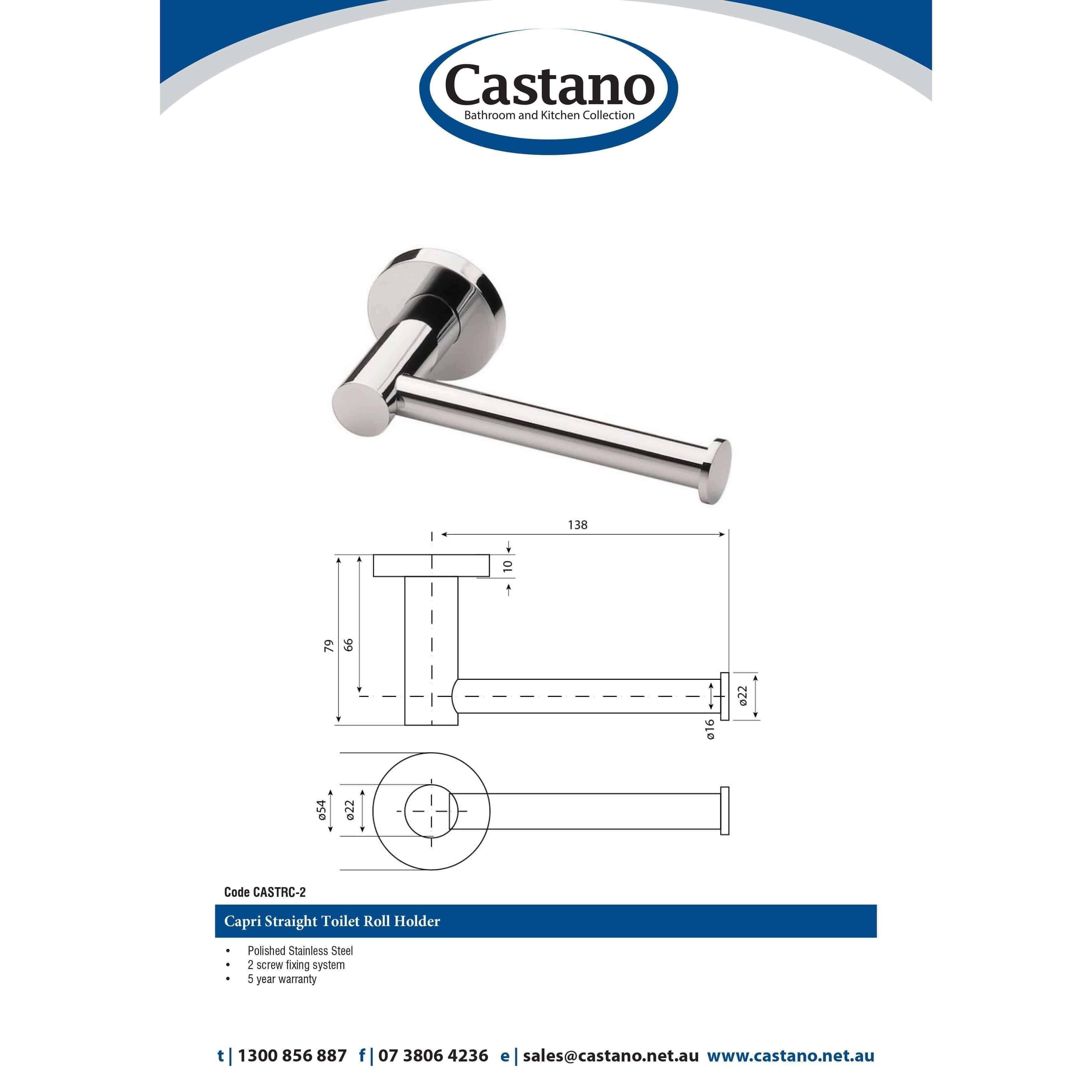 Castano Capri Toilet Roll Holder Chrome Catrhc - Burdens Plumbing