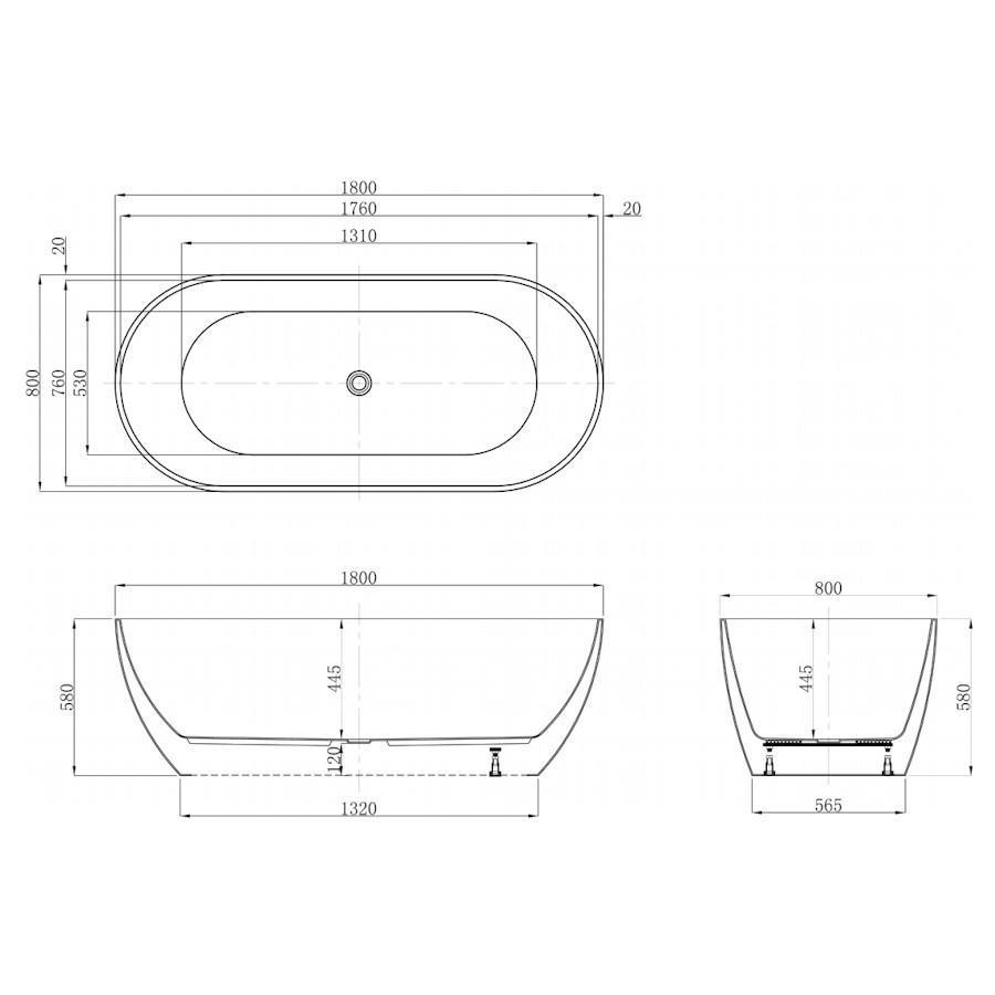 Castano Positano 1800 Freestanding Bath - Burdens Plumbing