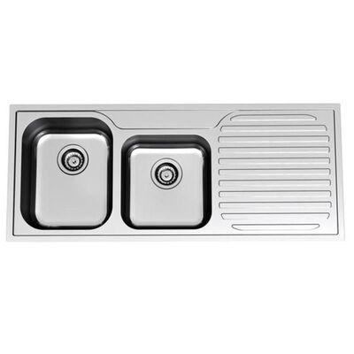 Clark Monaco S/Steel Sink 5111 1200mm 1-3/4 Bowl 1Th Left Hand Bowl - Burdens Plumbing