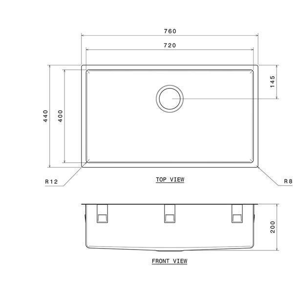 Ppr20b Clark Prism Large Single Bowl Overmount/Undermount Kitchen Sink