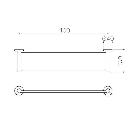 Clark Round Metal Shelf - Chrome 400mm - Burdens Plumbing