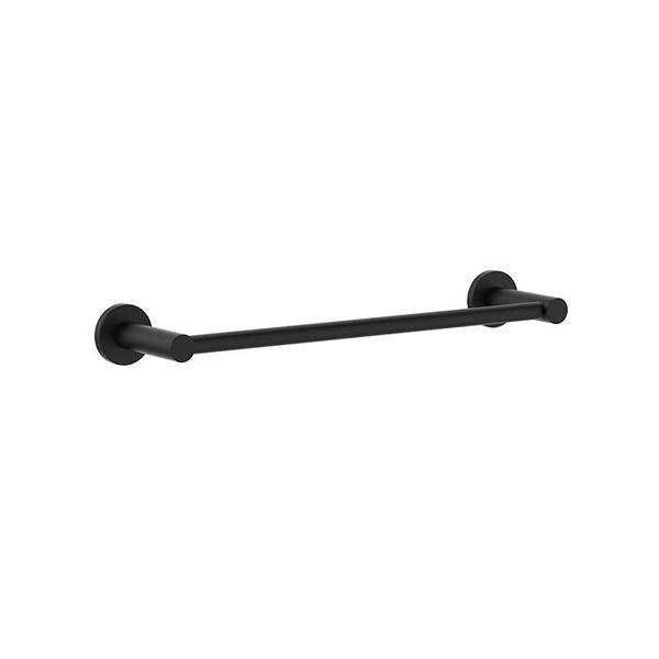 Clark Round Single Towel Rail 300mm - Matte Black - Burdens Plumbing