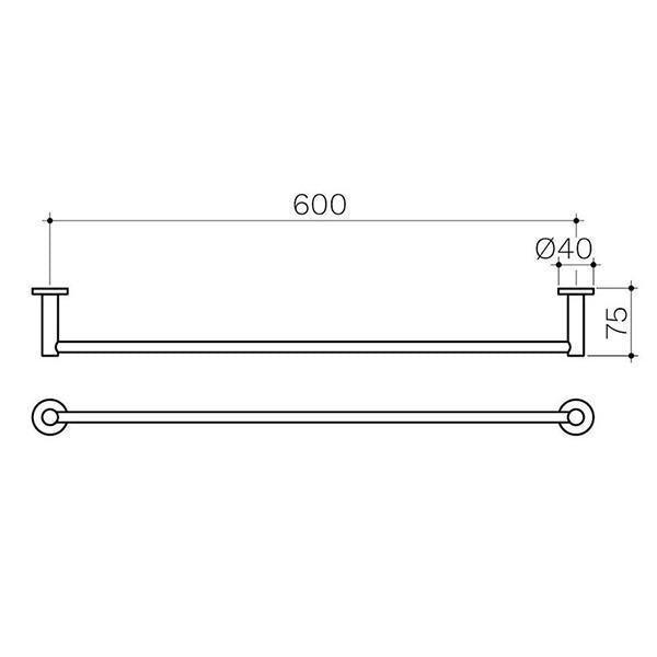 Clark Round Single Towel Rail Chrome - Burdens Plumbing