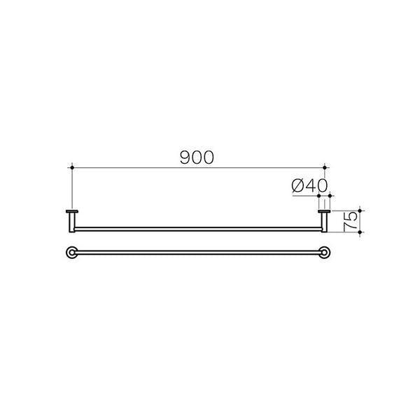 Clark Round Single Towel Rail Chrome - Burdens Plumbing