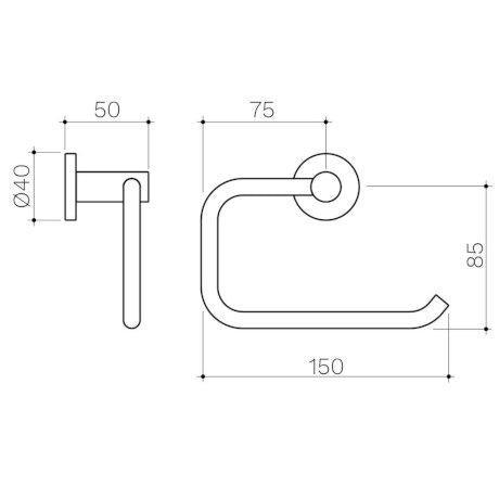 Clark Round Toilet Roll Holder - Matte Black - Burdens Plumbing