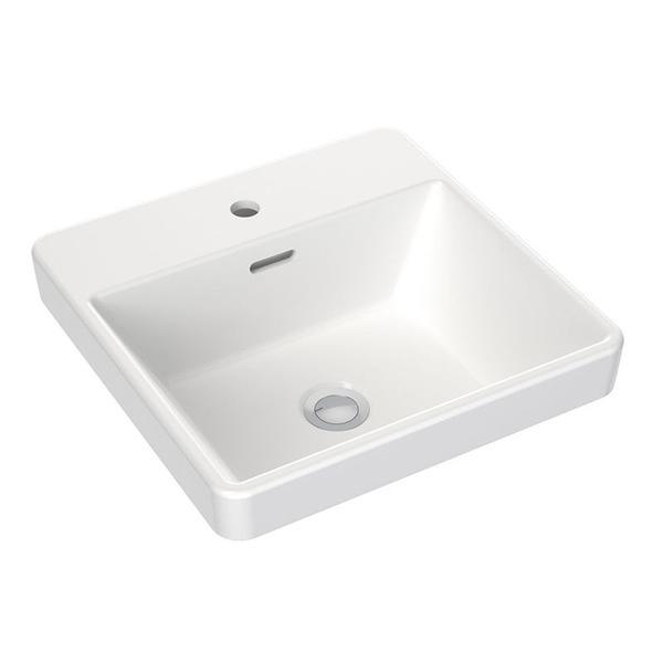 Clark Square Inset Basin With Tap Landing 400mm One Taphole - Burdens Plumbing