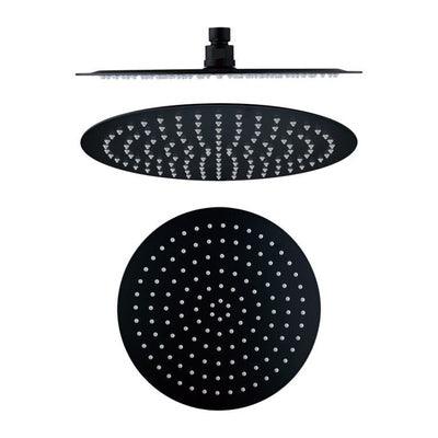 Collis Ino Round Ss Shower Head 300mm Matte Black Iw-Sus5500-12Mb - Burdens Plumbing