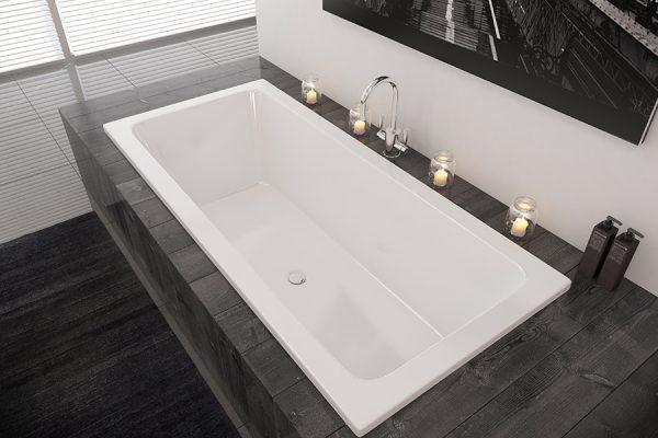 Decina Carina Retangle Bath 1750mm X 805 X 480 White - Burdens Plumbing