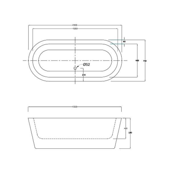 Decina Cool Freestanding Bath 1790 White - Burdens Plumbing