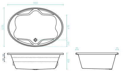 Decina Duo 1850mm Island Bath - Burdens Plumbing