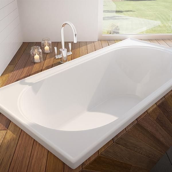 Decina Turin Retangle Bath 1520mm X 755 X 460 White - Burdens Plumbing