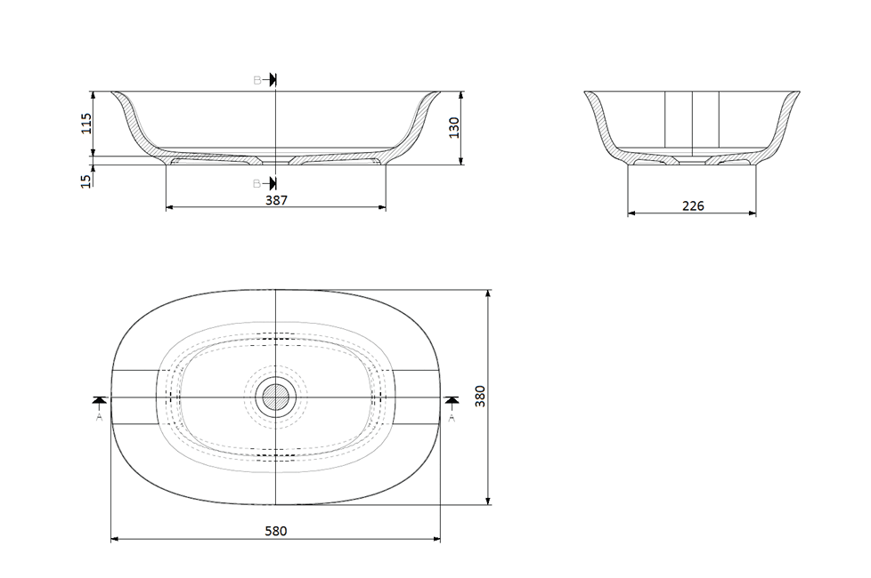 Domus Living Caria Above Counter Basin Matte White