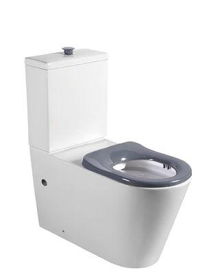 Ect Global Extracare Wall Faced Toilet Suite Inclduing Grey Seat And Button - Burdens Plumbing