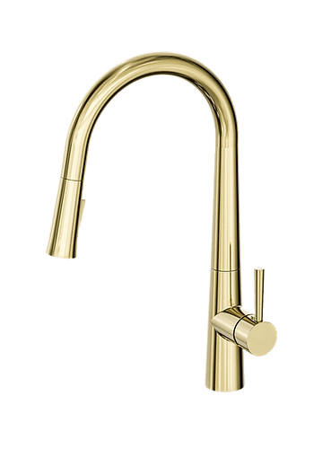 Enhance Nobel Plus Pull Down Sink Mixer Pin Lever Brushed Gold - Burdens Plumbing