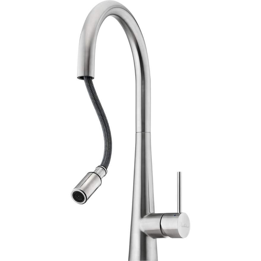 Essente Goose Neck Pull Out Mixer Stainless Steel - Burdens Plumbing