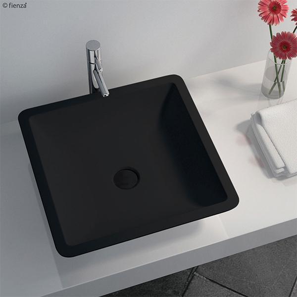 Fienza Classique 420 Above Counter Solid Surface Basin - Matte Black - Burdens Plumbing