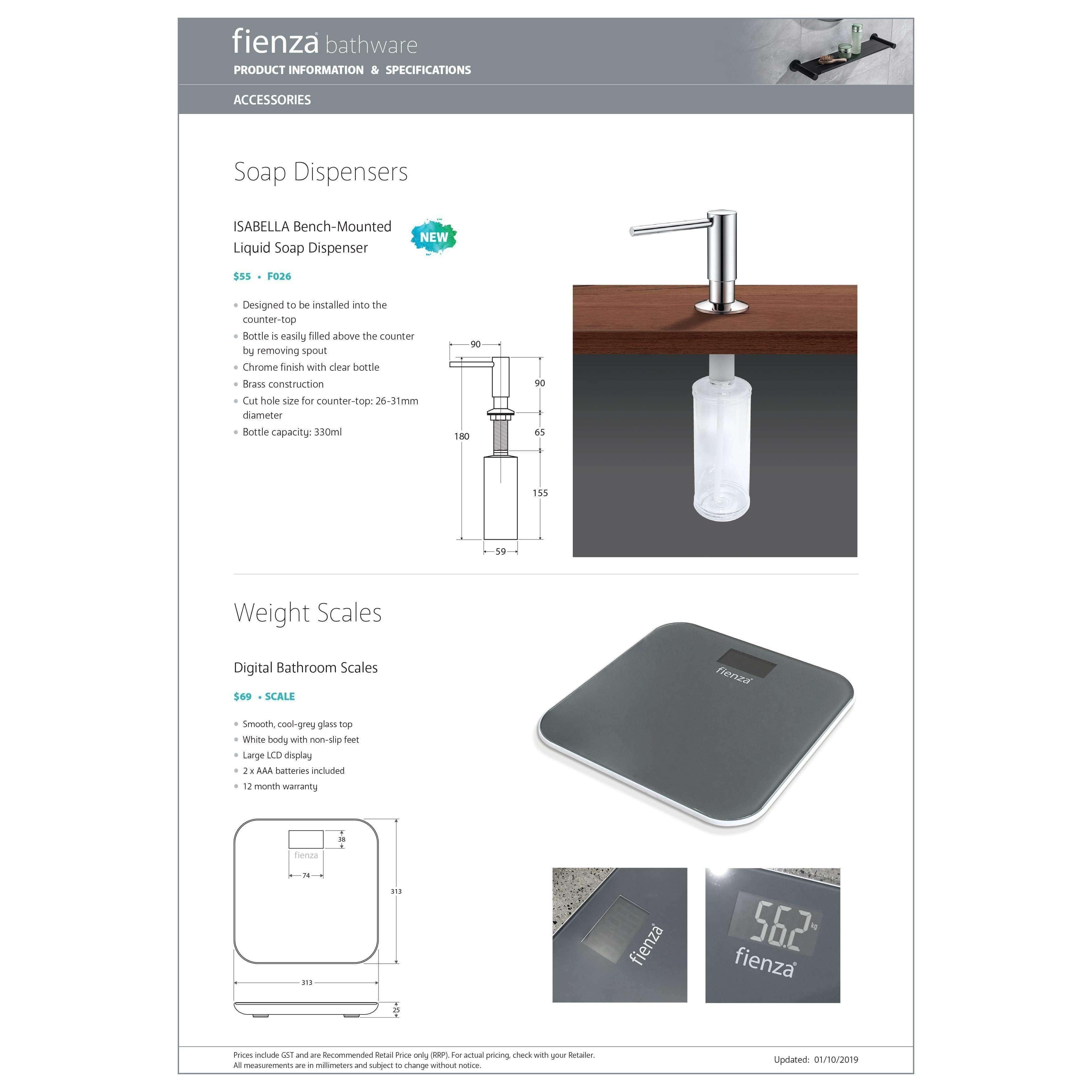 Fienza Digital Bathroom Scale Grey Scale - Burdens Plumbing