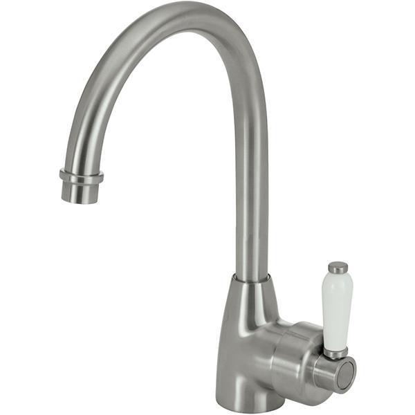 Fienza Eleanor Gooseneck Sink Mixer - Brushed Nickel/Ceramic - Burdens Plumbing