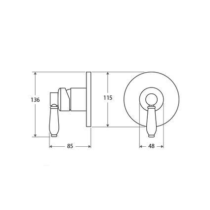 Fienza Eleanor Wall Mixer - Brushed Nickel - Burdens Plumbing