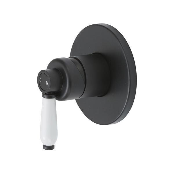 Fienza Eleanor Wall Mixer - Matte Black/Ceramic - Burdens Plumbing