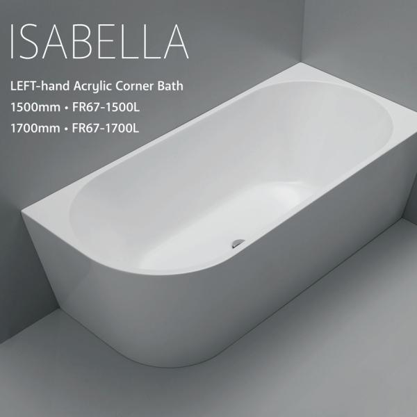 Fienza Isabella 1700mm Corner Bath Left Hand Fr67-1700L - Burdens Plumbing
