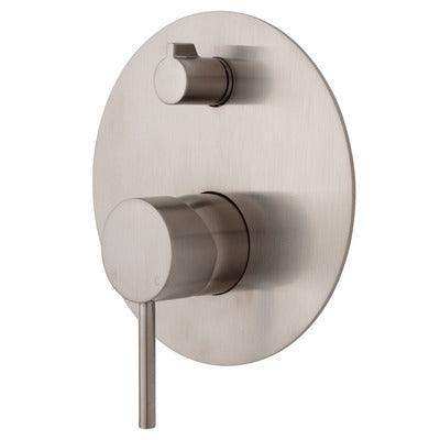 Fienza Kaya Diverter Mixer Brushed Nickel Large Round Brushed Nickel Plate - Burdens Plumbing