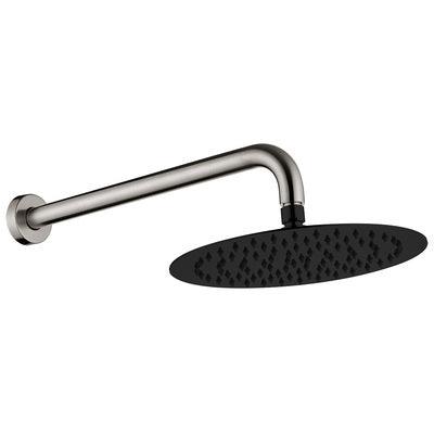 Fienza Kaya Shower Arm Set Brush Nickel With Matte Black Head - Burdens Plumbing