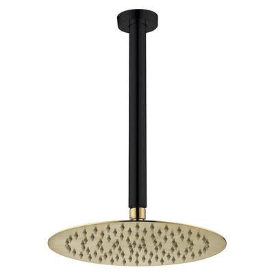 Fienza Kaya Shower Ceiling Dropper Set Matte Black With Urban Brass Head - Burdens Plumbing