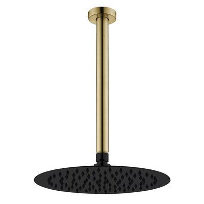 Fienza Kaya Shower Ceiling Dropper Set Urban Brass With Matte Black Head - Burdens Plumbing