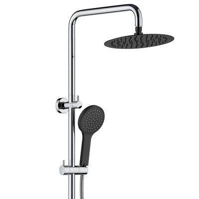 Fienza Kaya Twin Rail Shower Chrome With Matte Black Heads - Burdens Plumbing