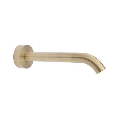 Fienza Kaya Wall Basin/Bath 180mm Outlet Urban Brass With Urban Brass Plate - Burdens Plumbing