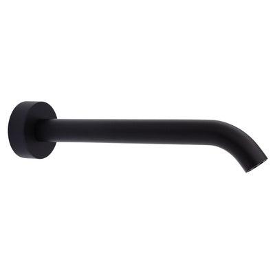 Fienza Kaya Wall Basin/Bath 220mm Outlet Matte Black With Matte Black Plate - Burdens Plumbing