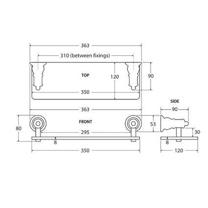 Fienza Lillian Glass Shelf - Brushed Nickel - Burdens Plumbing