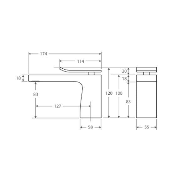 Fienza Lincoln Basin Mixer, Mixed Finish - Burdens Plumbing