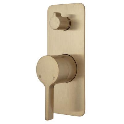 Fienza Sansa Diverter Mixer Urban Brass Soft Square Urban Brass Plate - Burdens Plumbing