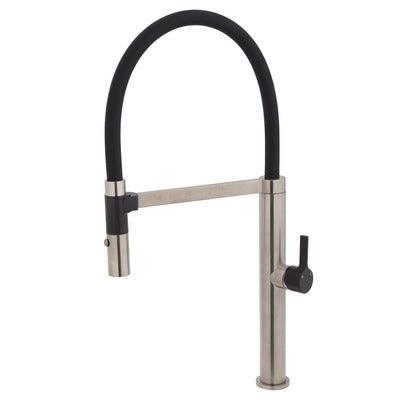 Fienza Sansa Pull Down Sink Mixer Brushed Nickel With Matte Black Handle - Burdens Plumbing