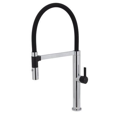 Fienza Sansa Pull Down Sink Mixer Chrome With Matte Black Handle - Burdens Plumbing