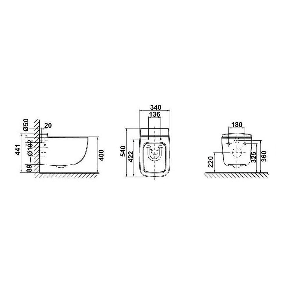 GALA EOS WALL HUNG PAN INC S/CLOSE SEAT 341724 - Burdens Plumbing