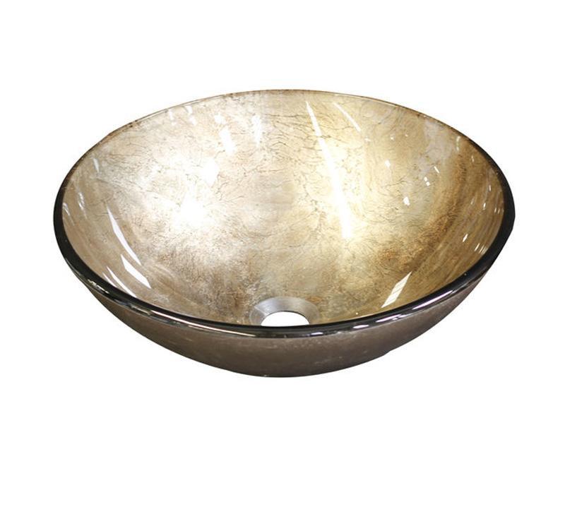 Gold Round Glass Basin - Burdens Plumbing