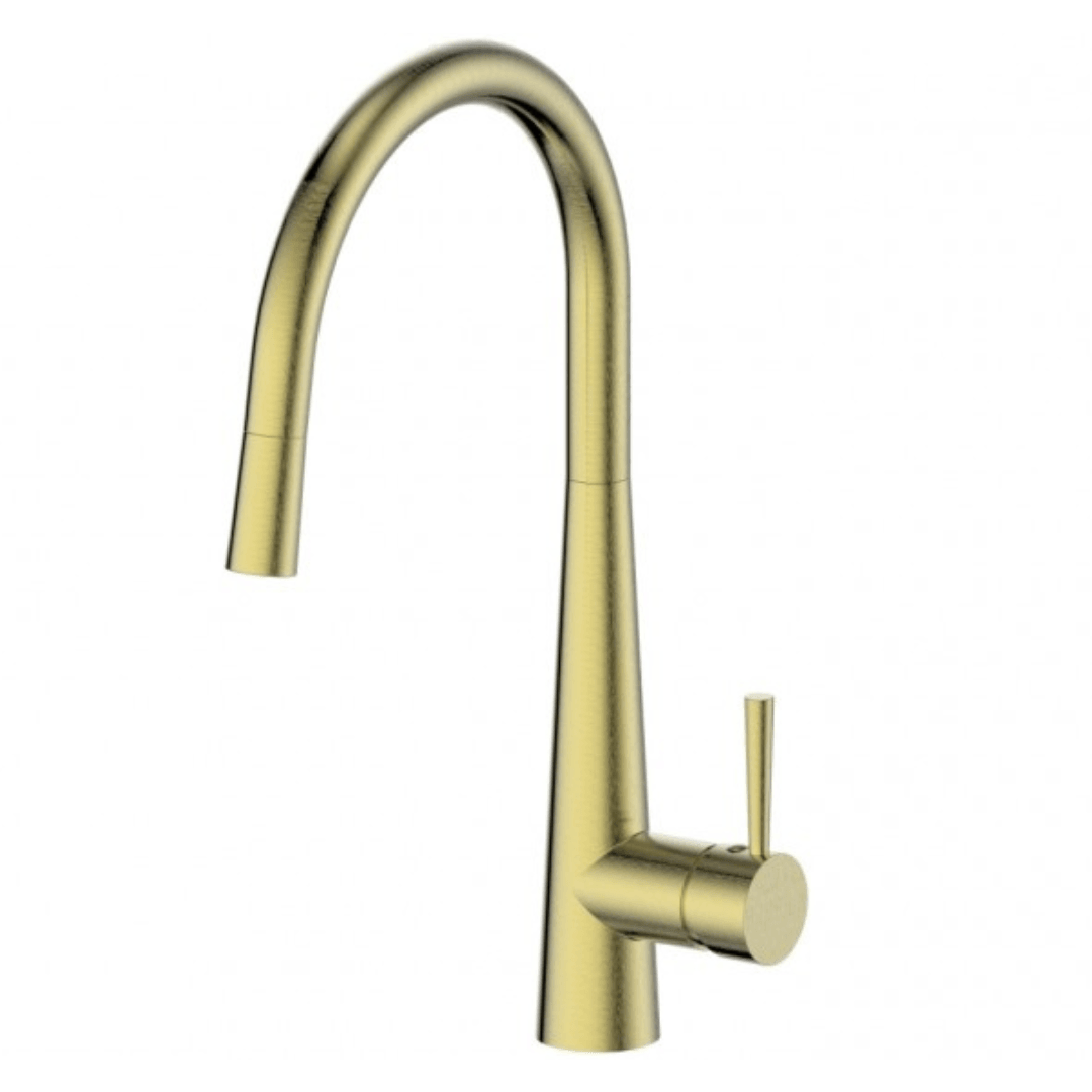 Greens Galiano Pull Down Sink Mixer Brushed Brass - Burdens Plumbing