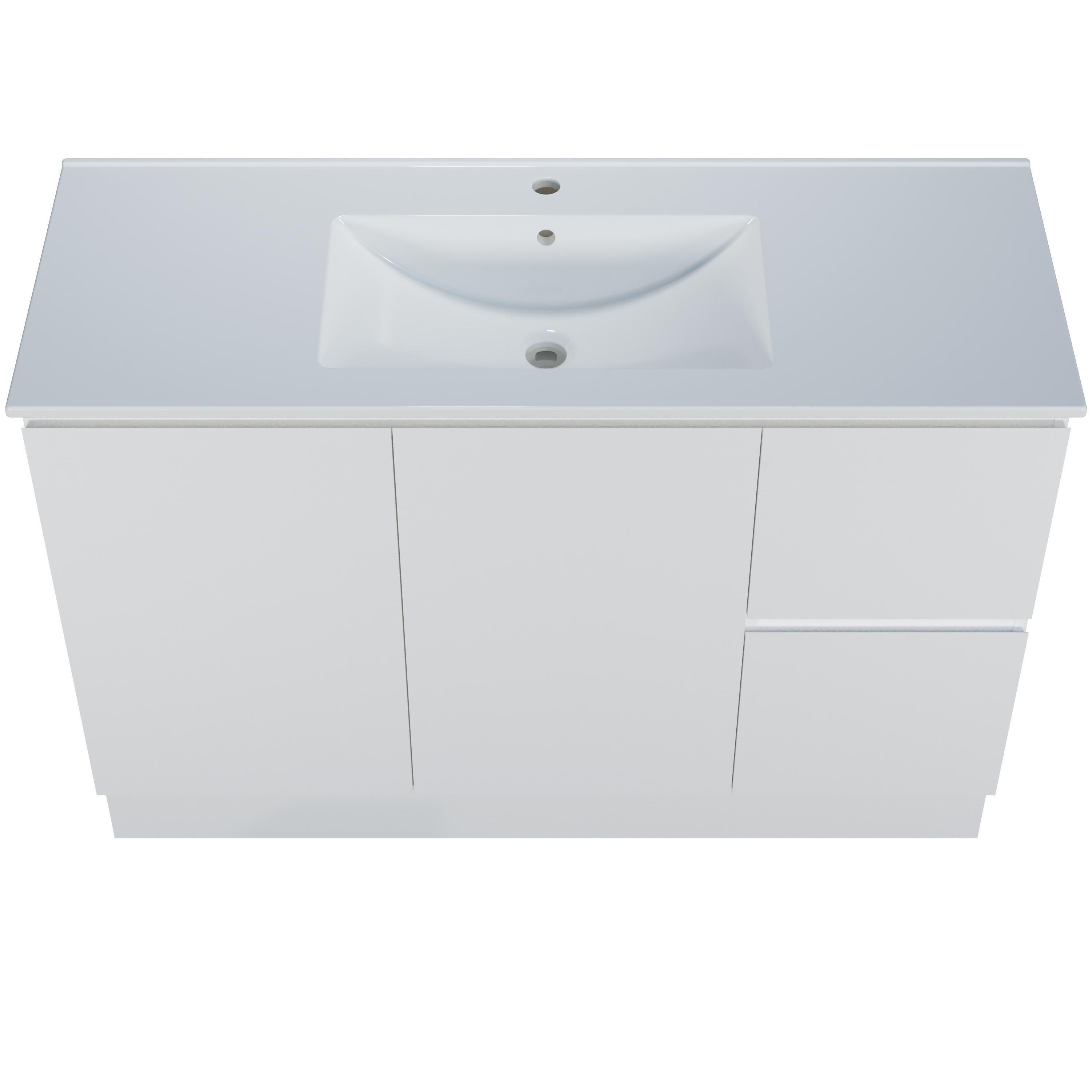 Harmony Vanity 1200mm, Centre Bowl Alpha Top, Floor Standing - Burdens Plumbing