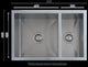 Interchange Uptown 250 1 & 1/2 Double Bowl Sink 674 X 450 X 250 Utr1.5 Radius Corner - Burdens Plumbing