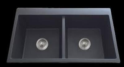 Interchange Uptown Quartz Granite Gs2 Double Bowl Sink With Tap Landing 1Th 875X505X230 - Burdens Plumbing