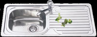 Interchange Uptown Sl915 Single Bowl Sink 1Th 915 X 430 X 170 - Burdens Plumbing